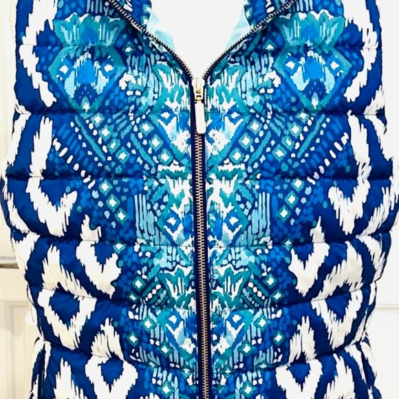 LILLY PULITZER IKAT PRINT PUFFER VEST MEDIUM NWOT - Picture 2 of 9